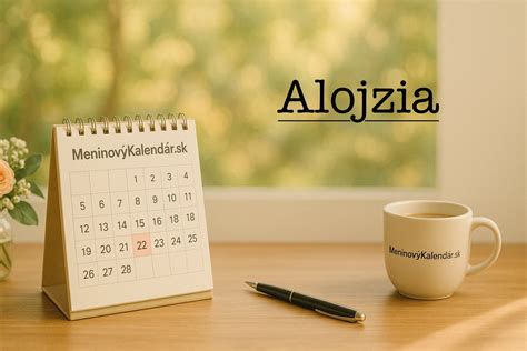 Kalendár s vyznačeným dátumom 23. október a menom Alojzia