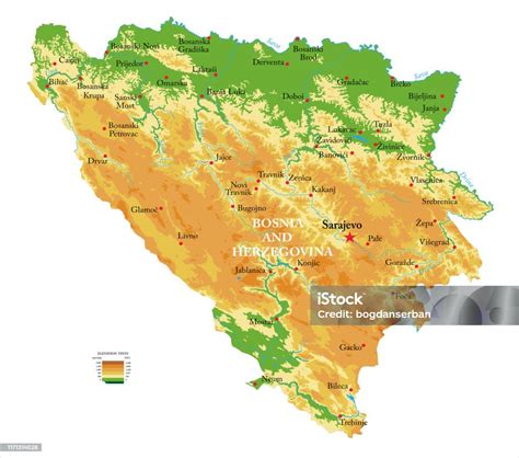 Mapa Balkánu s vyznačenými entitami Bosny a Hercegoviny a Srbska