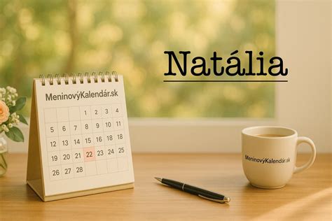 Ilustračné foto s jesennou tematikou a kalendárom s vyznačeným dátumom 6. október pre meno Natália
