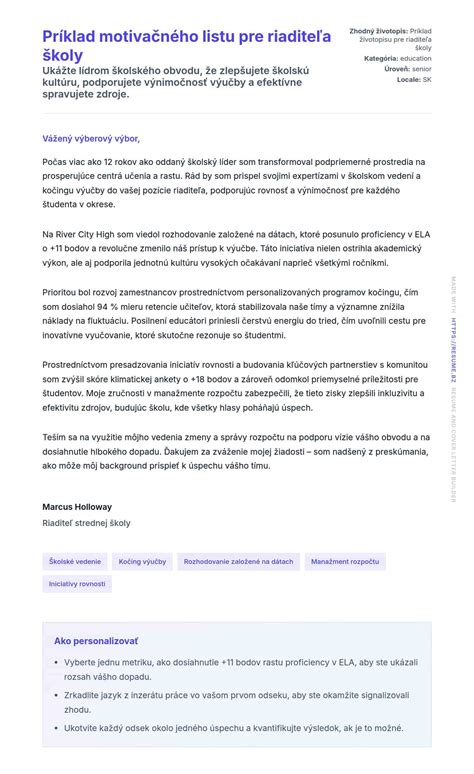 Príklad personalizovaného plagátu s inšpiratívnym citátom pre riaditeľa.