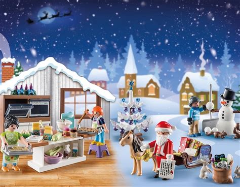 Koláž rôznych adventných kalendárov Playmobil s rôznymi témami