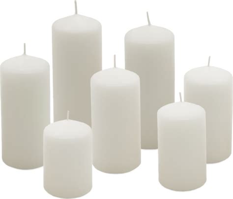 Detailné fotografie rôznych typov bielych adventných sviečok.