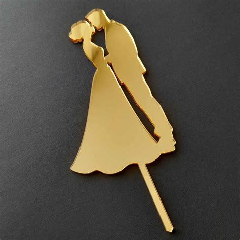 akrylový zápich na tortu s motívom nevesty a ženícha