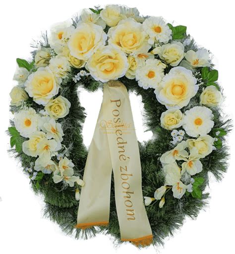 Ukážka rôznych typov umelých a živých smútočných vencov a sŕdc