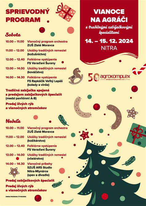 infografika s harmonogramom Vianoc na Agráči