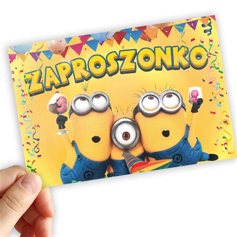Ukážka personalizovanej pozvánky na narodeninovú oslavu s motívom Mimoni