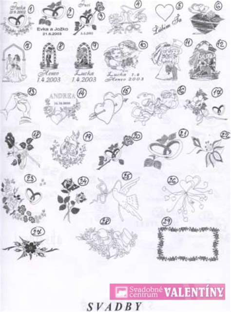 Ilustrácia rôznych symbolov vhodných na gravírovanie na darčeky