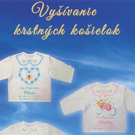 Ukážka rôznych dizajnov krstových košieľok