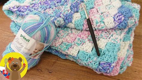 Detská háčkovaná deka s jednoduchým vzorom