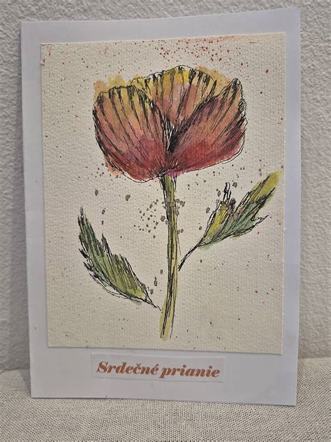 Obálka s ručne kresleným motívom súvisiacim s príležitosťou darovania
