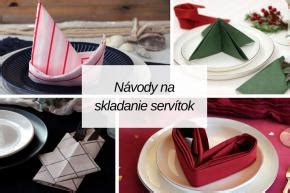 Ukážka dvoch spôsobov skladania vianočných obrúskov: stromček a kvetina