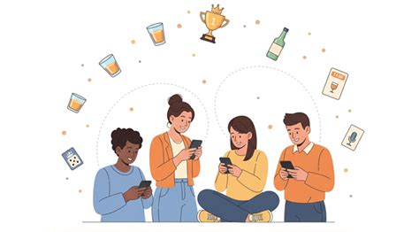 Zábavná ilustrácia s priateľmi oslavujúcimi