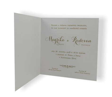 Ukážka vintage svadobného oznámenia s ornamentálnymi prvkami a pastelovými farbami