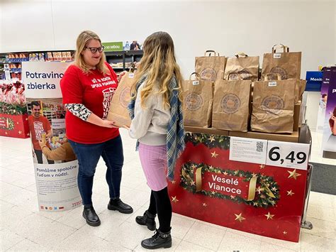 Fotografia vianočnej potravinovej zbierky Tesco