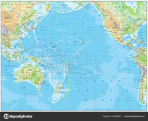 Mapa Tichého oceánu s vyznačenou polohou Veľkonočného ostrova