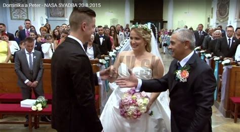 Záber z rozprávkovej svadby Dominiky Mirgovej a Petra Zvolenského