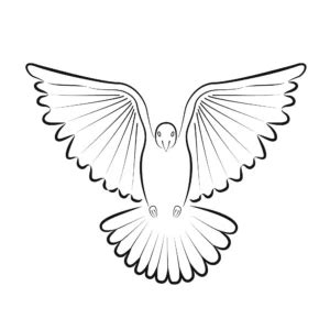 Grafika s jemným náboženským motívom (napríklad svetlo alebo symbol holubice), vhodná do blahoželania