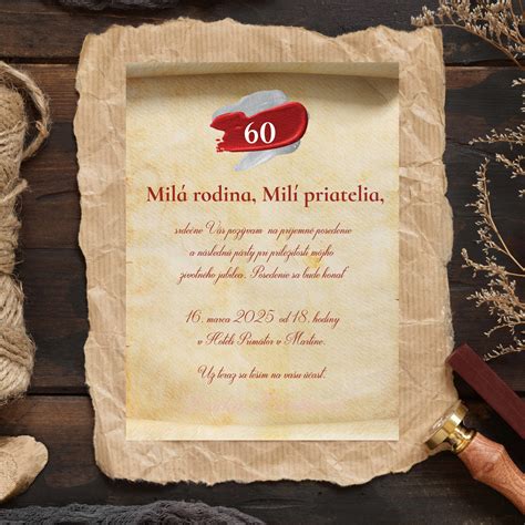 Ukážka rôznych dizajnov pozvánok na 60. narodeniny