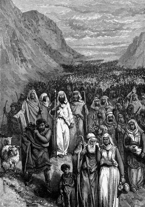 Ilustrácia znázorňujúca biblický príbeh o odchode Izraelitov z Egypta