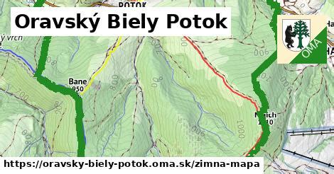 mapa obce Oravský Biely Potok s okolím
