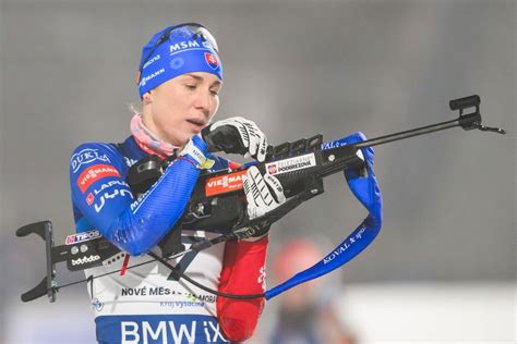 Anastasia Kuzminová počas pretekov Svetového pohára