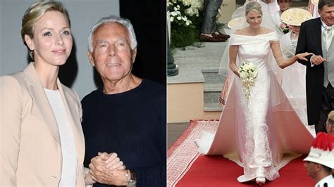 Skica alebo foto svadobných šiat kňažnej Charlene od Giorgio Armani