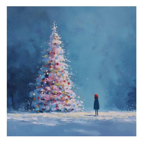 Zimná krajina s vianočným stromčekom a jemným svetlom