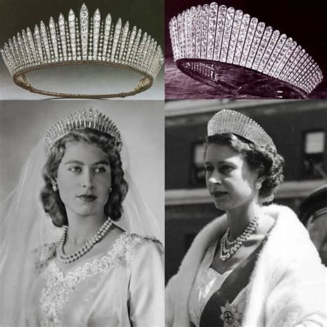 Queen Mary Fringe Tiara, svadobná korunka Alžbety II.