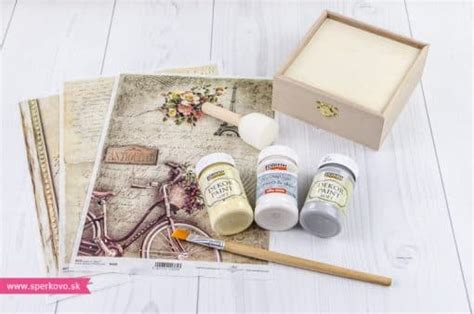 príklad predmetu dekorovaného technikou decoupage s ryžovým papierom