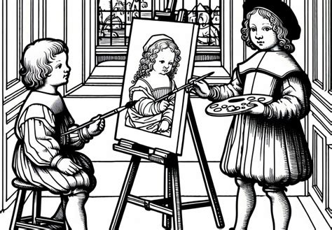 Ilustrácia: Dieťa kreslí na maliarskom stojane