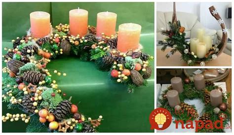 Koláž štvorcových a netradičných adventných vencov
