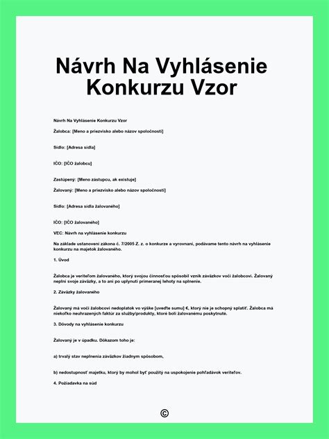 Schéma procesu konkurzného konania od podania návrhu až po vyhlásenie konkurzu