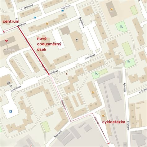Mapa ulice Hlavná v Šali s vyznačením prevádzky Matové akcie.