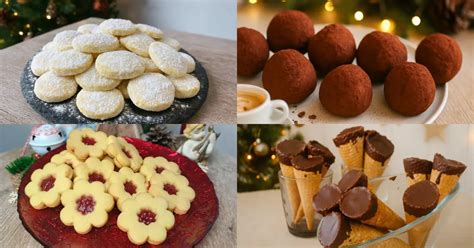 Koláž bezlepkových a bezlaktózových vianočných dezertov