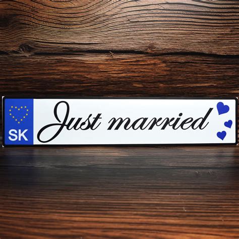 svadobná ŠPZ s nápisom 