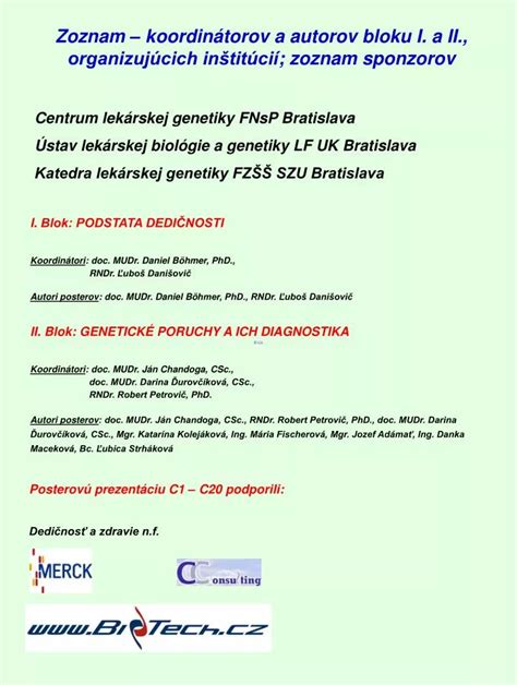 Zoznam sponzorov plesu