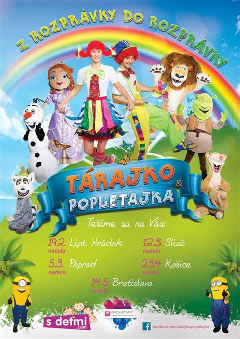 Ilustrácia maskotov z populárnych detských rozprávok.