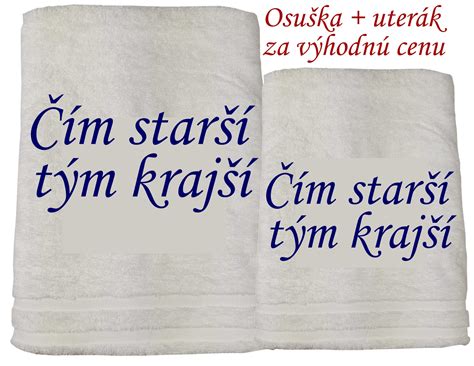 Vyšívaná osuška s vtipným textom k narodeninám