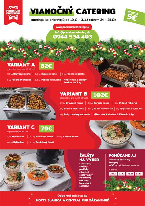 Nádherne naaranžovaný vianočný catering