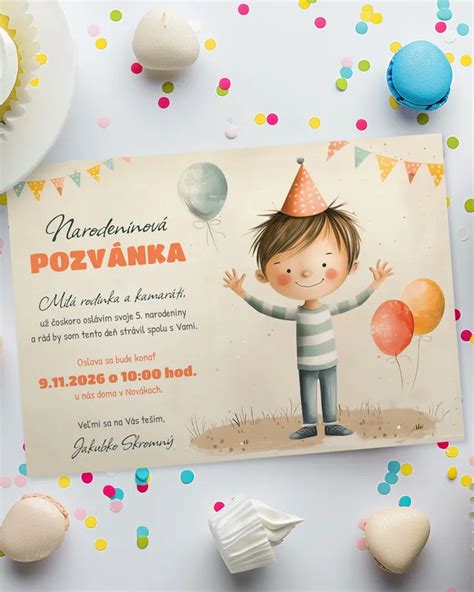 Tematická detská pozvánka alebo blahoželanie, ručne vyrobené s deťmi