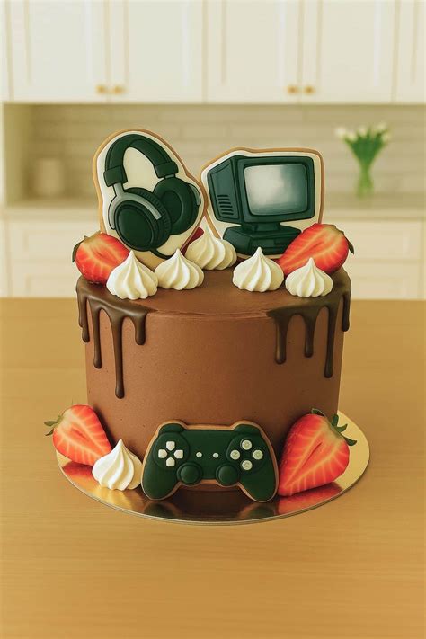 fotografia tematickej torty pre tínedžera (napr. v tvare herného ovládača alebo kufra)