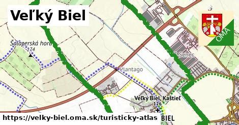 Mapa obce Veľký Biel s vyznačením polohy