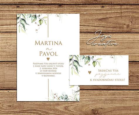 rustikálne svadobné oznámenie s akvarelovými prvkami a zlatou fóliou