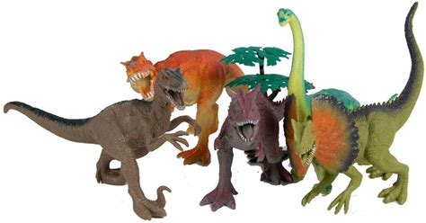 Mini figúrky dinosaurov z Jurského sveta a stavebné diely.