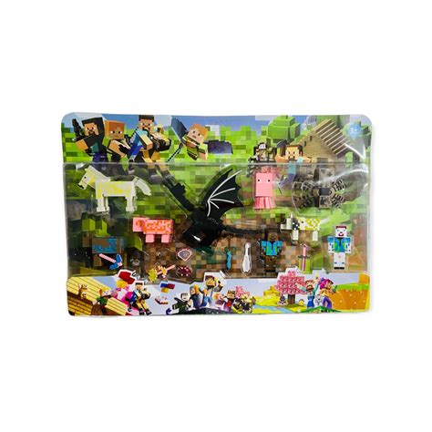 Figúrky a herné prvky z hry Minecraft.