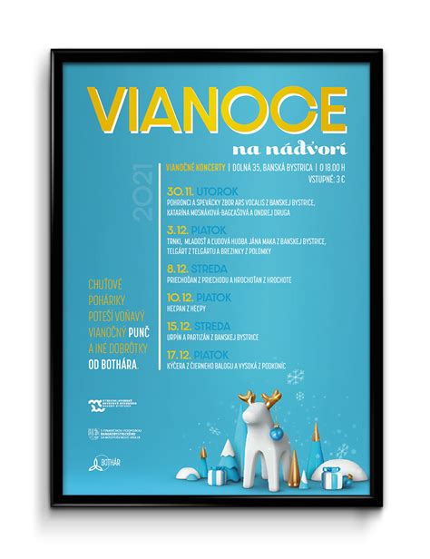 Infografika s harmonogramom vianočných koncertov a účinkujúcimi sólistami