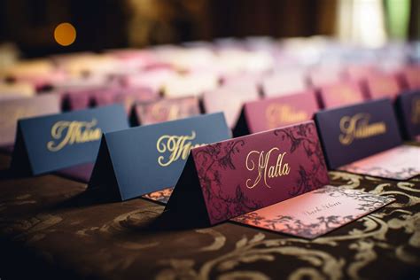 ukážka rôznych svadobných textílií a doplnkov na stôl: obrusy, servítky, menovky, girlandy