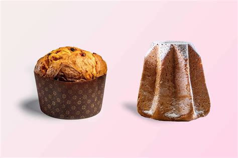 Detailná schéma rezu panettone a pandoro pre porovnanie textúry a tvaru.