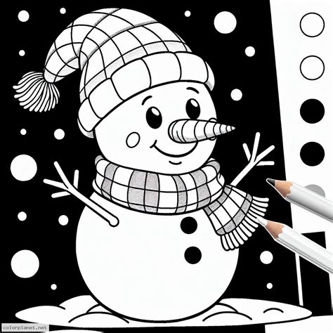 Ilustrácia snehuliaka s mrkvovým nosom