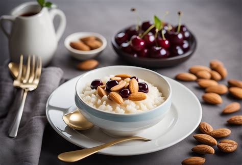 tanier s tradičným dánskym dezertom Risalamande